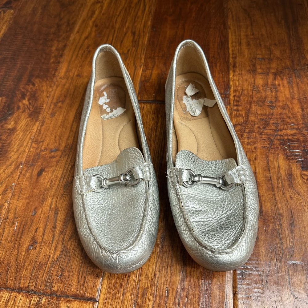 Born Silver Flats with Horsebit Detail